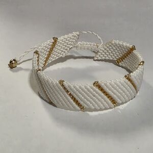 Elegant White and Gold Women's Bracelet